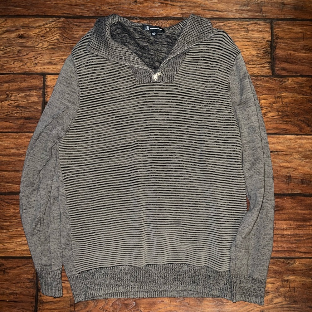 Men's Gray Striped Sweater